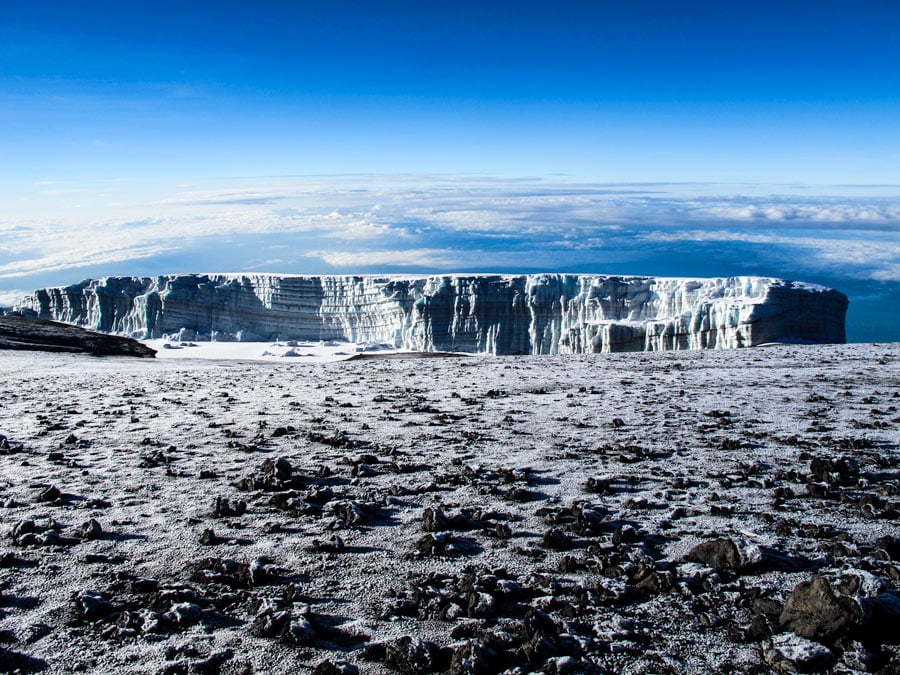 ice spoted on mountain kilimanjaro