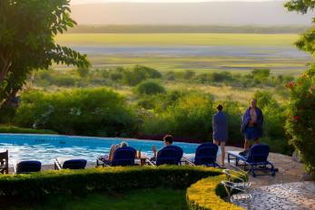 Pool view at Manyara Wildlife Safari Camp