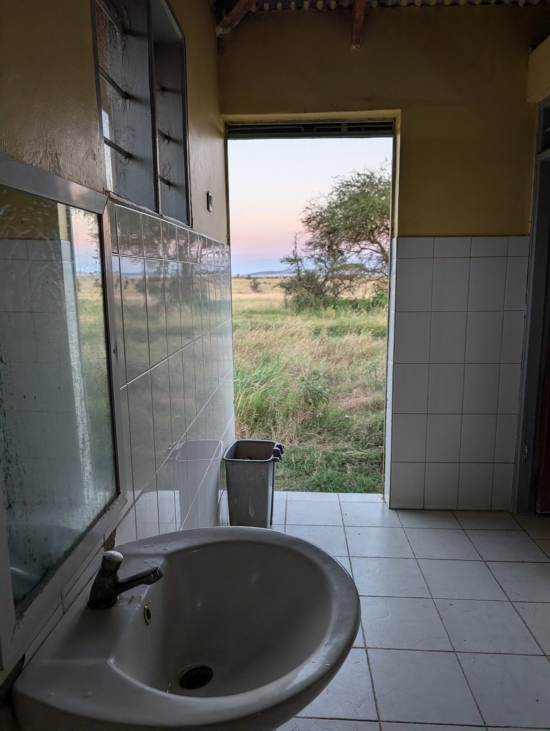Shared campsite washroom facilities on a Tanzania camping safari